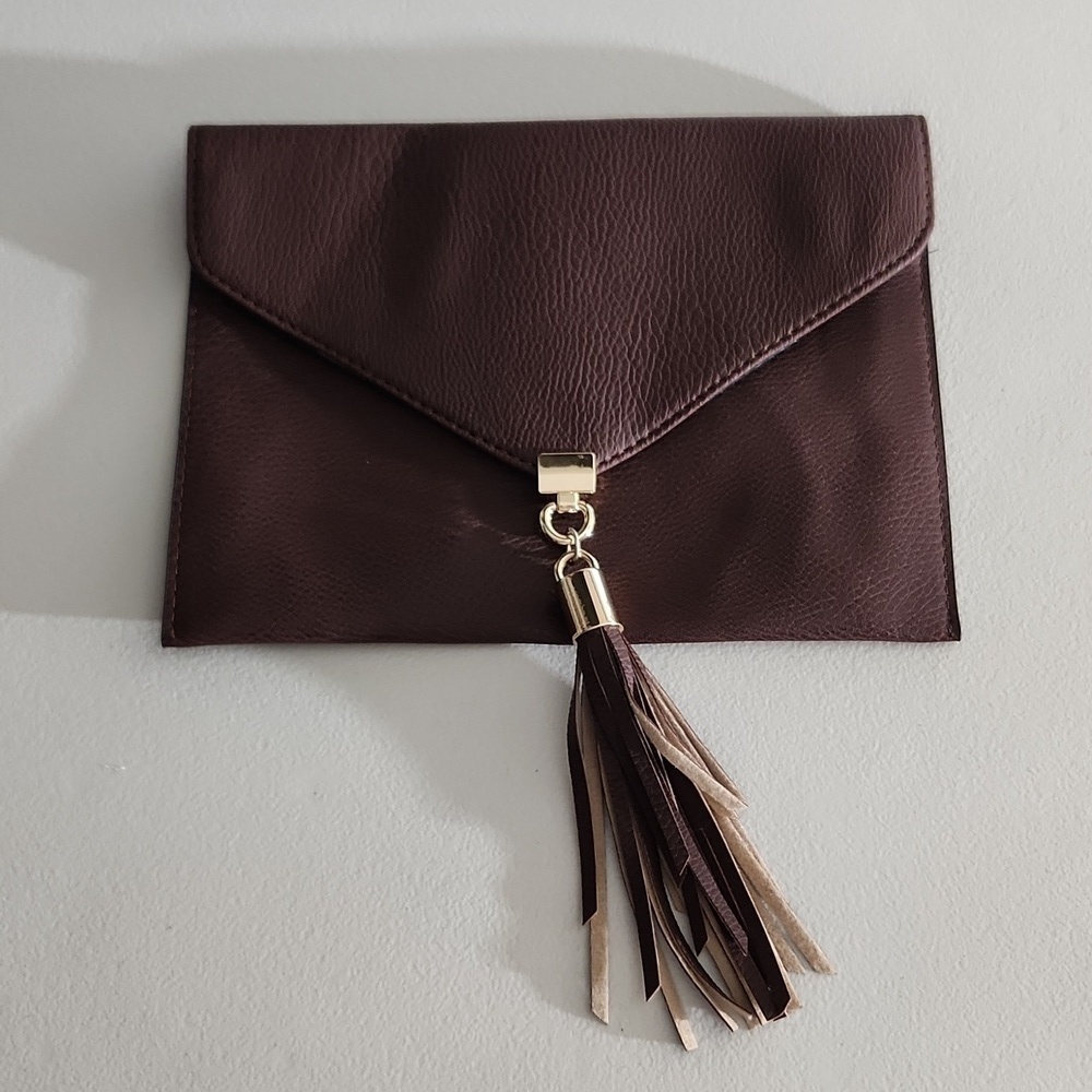 Big Buddah Envelope Purse clutch mauve brown